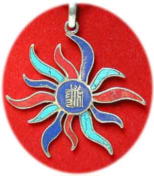 Sonnen Amulett mit Kalachakra