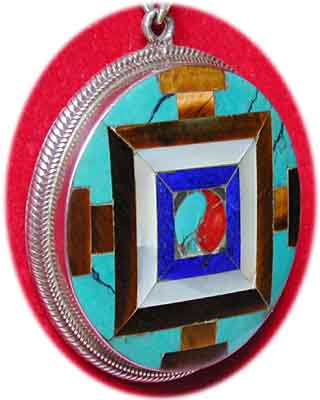 Inlay Ying Yang Mandala Anhnger