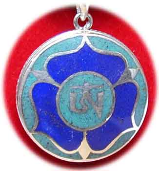 Trkiskette  mit Inlay-OM-Anhnger