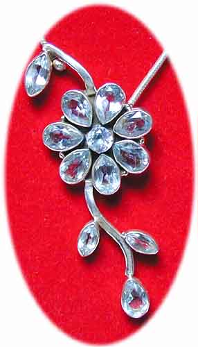 Collier blauer Topas
