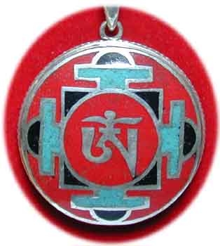 Inlay OM Mandala Anhnger 