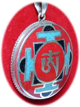 Inlay OM Mandala Anhnger 